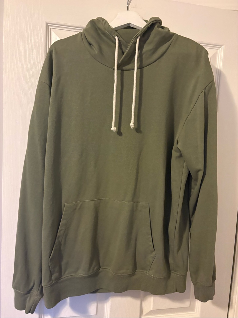 Zara Olive Green Hoodie with Cream Drawstrings